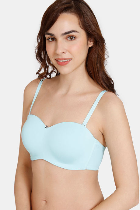 Zivame Innovation Padded Non Wired 3/4Th Coverage Strapless Bra - Tanager Turquoise — image 4